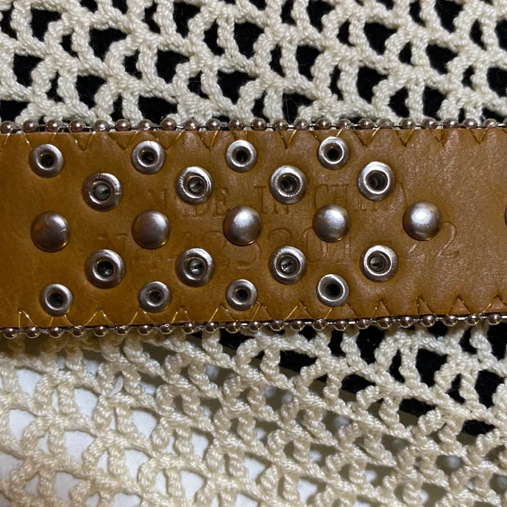 Nocona silvery western black belt with gems and hearts bling
